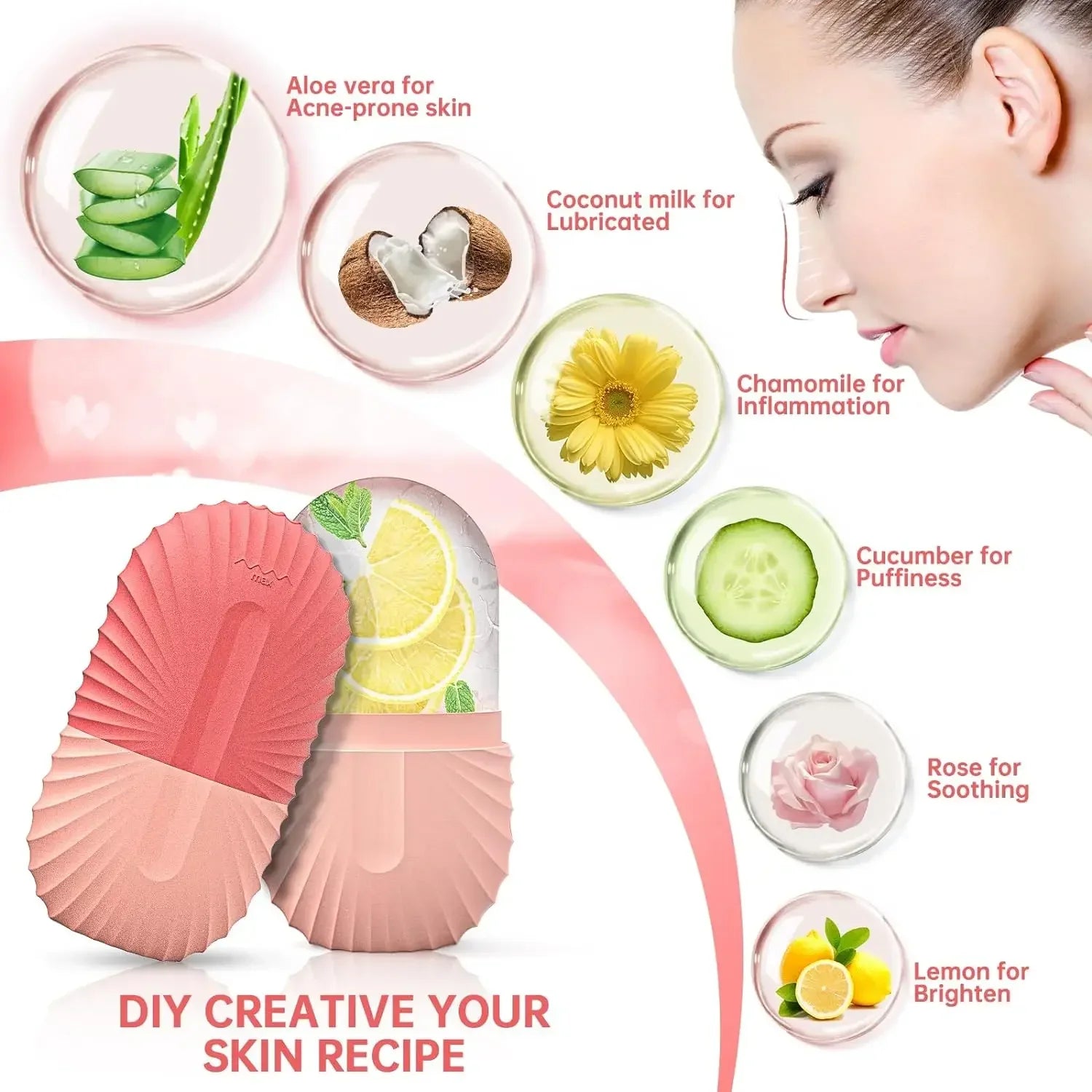 Ice Facial Roller Skin Care Beauty Lifting Contouring Tools Ice Cube Trays Ice Globe Balls