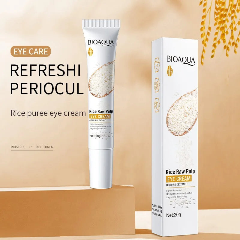 BIOAQUA White Rice Eye Cream Lighting Eyes Firming Eye Creams Anti Dark Circle Puffiness Moisturizing Eyes Skin Care