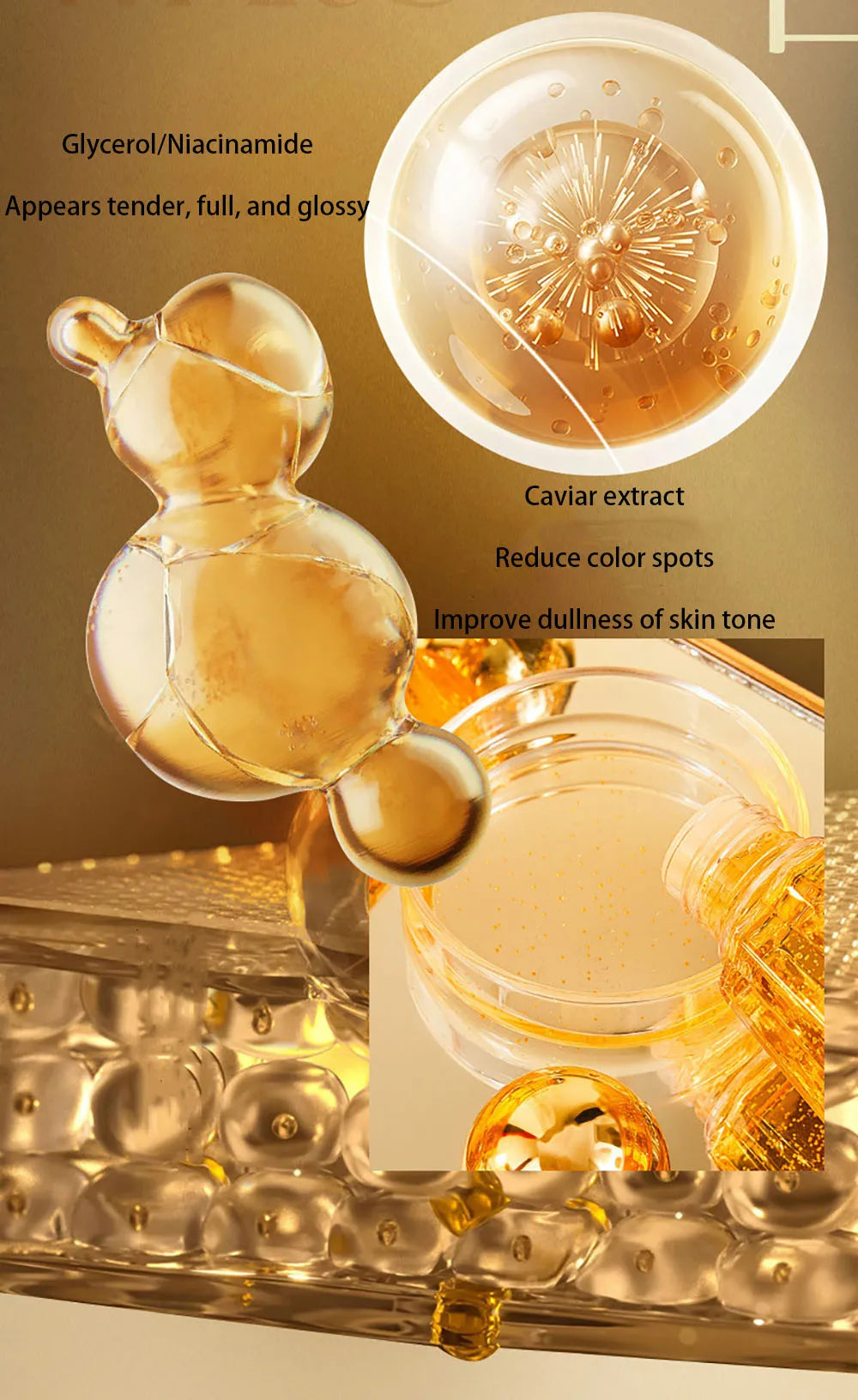 Sturgeon Roe Caviar Face Serum Korea Skin Care Products Skin Rejuvenation Bird's Nest Collagen Facial Care Essence Moisturizing