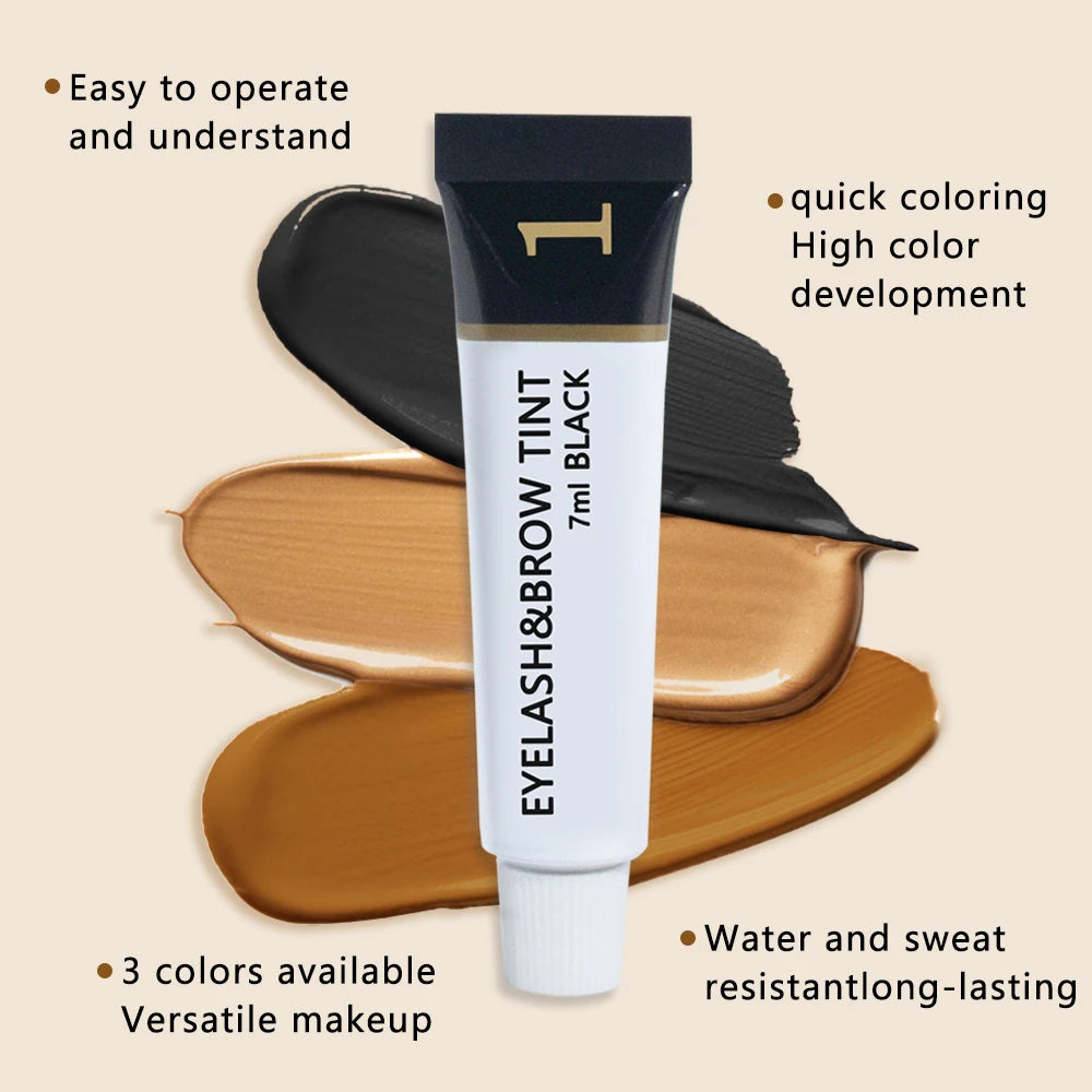 ICONSIGN Eyelashes and Eyebrow Tint Dye Eyebrow Dye Waterproof Long-lasting Eyebrow Brow Kit Semi Permanent Eyebrow black brown