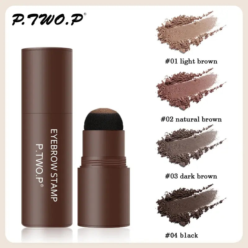PTWOP One Step Eyebrow Stamp Shaping Kit Set Waterproof Women Makeup Brows Stencil And Kit Tattoo Eyebrow Brush Shipping Free