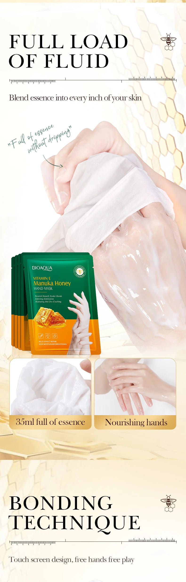 Vitamin E hand mask Manuka honey-lasting moisturizing soft smooth hand skincare