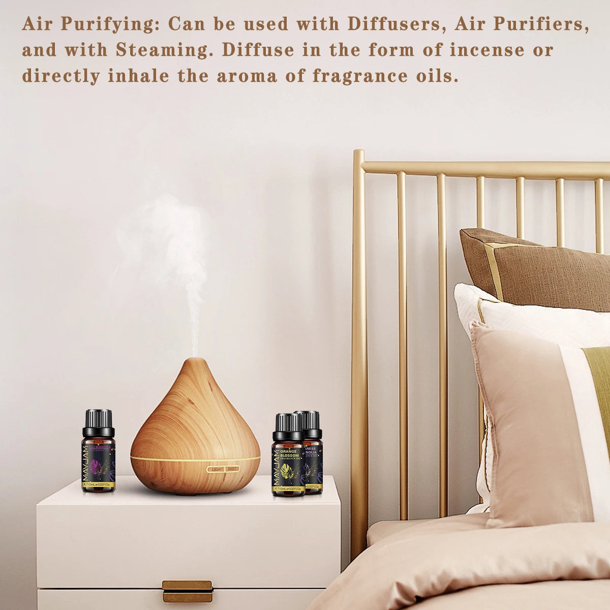 MAYJAM 10ml Fragrance Oil for Home Car Diffuser Coconut Vanilla La Vie Est Belle Angel Black Orchid CHANCE Freesia Essence Oil