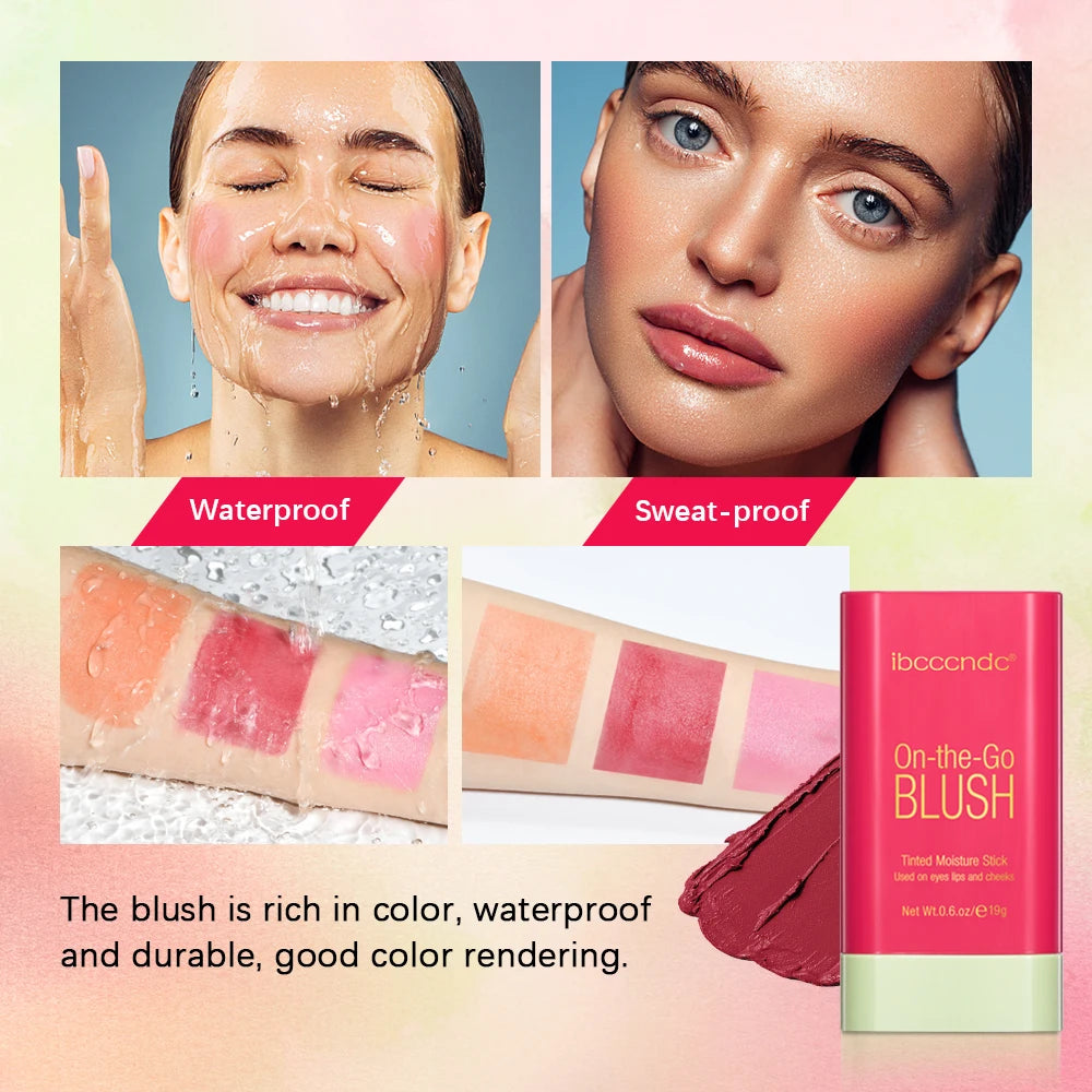 Make Up Blusher Cosmetics Pink Blush in Bar Korean Palette Long lasting Matte Stick