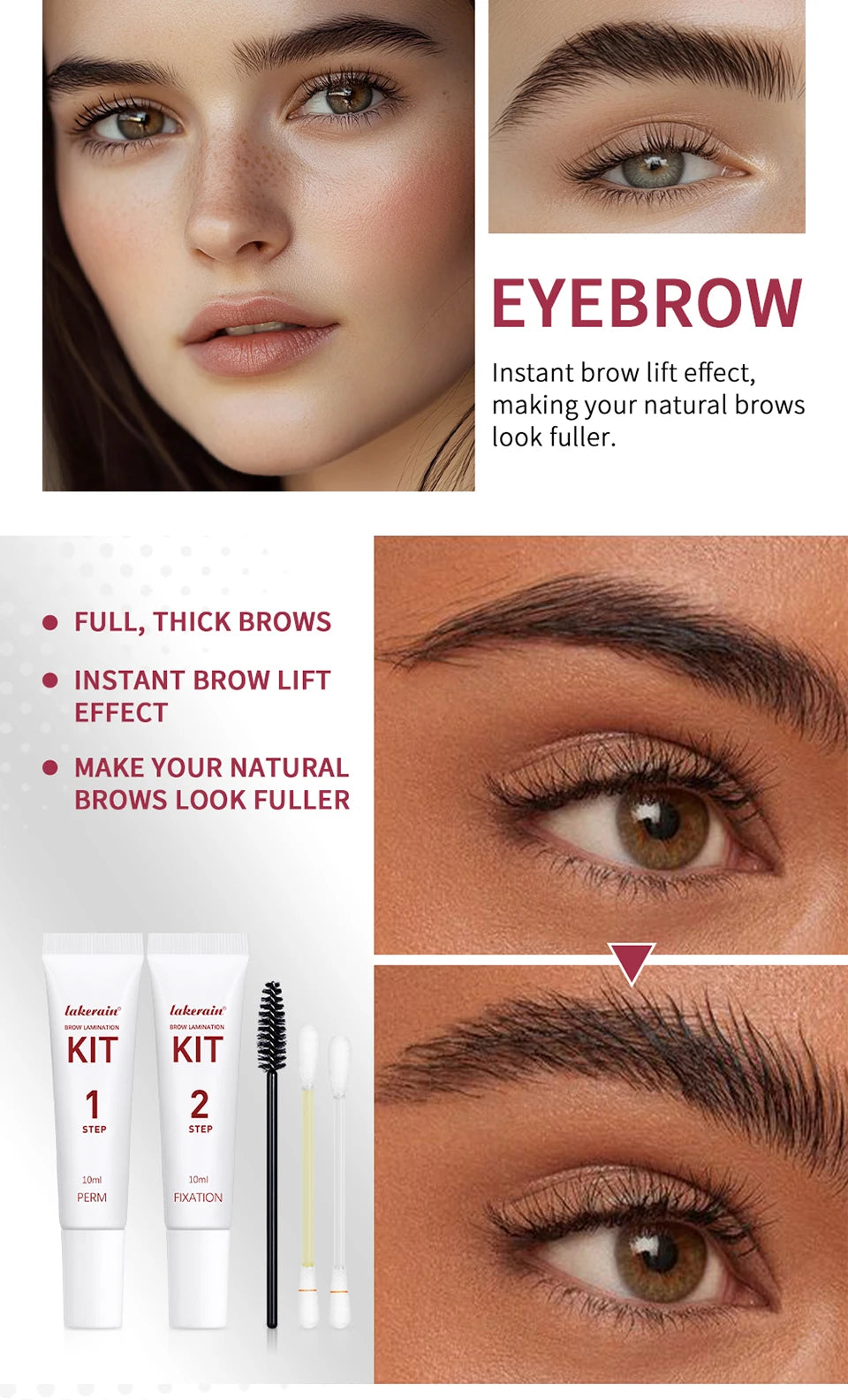 Brow Lamination Kit Semi-Permanent Lash & Brow Fixation Lash Perming Set for Eyelashes Brow Lift Perm Fixation Tube Set Makeup