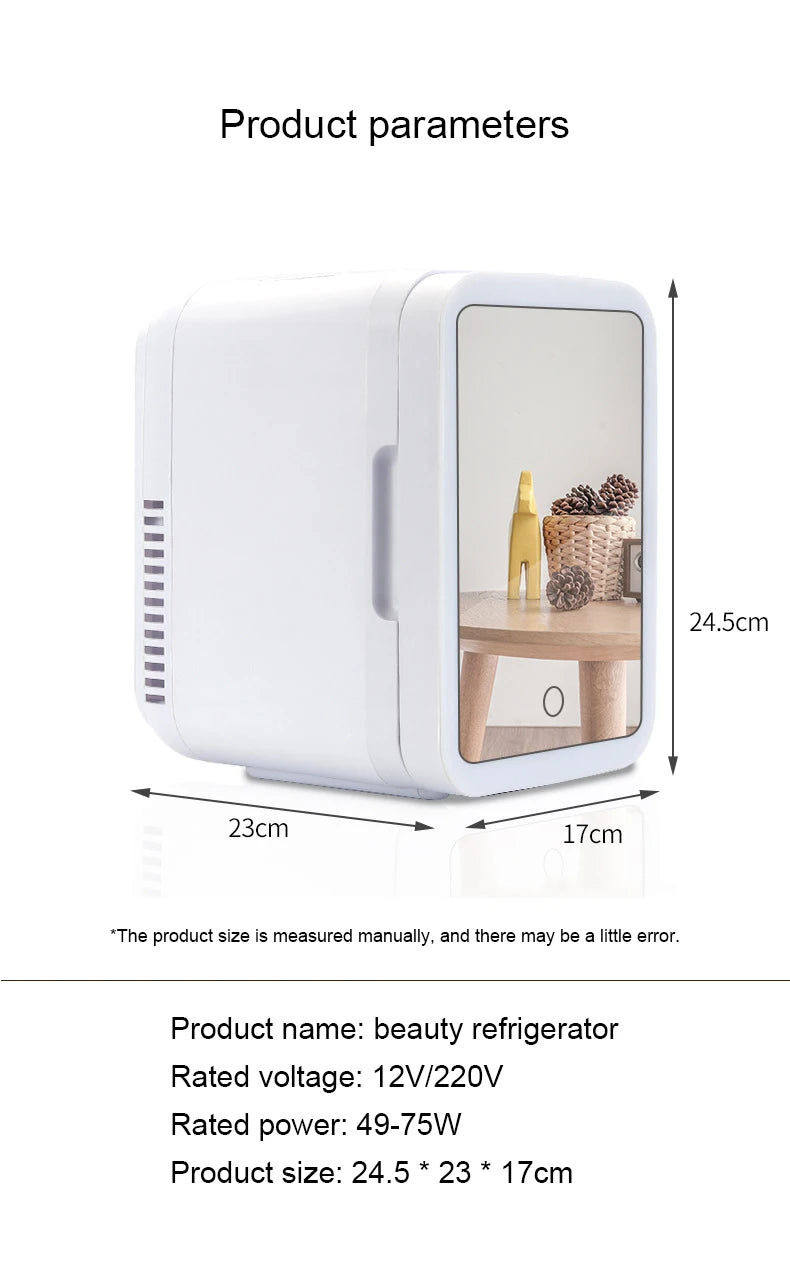 12V/110V-220V Mini Cosmetic Fridge Portable Refrigerator Beauty Face