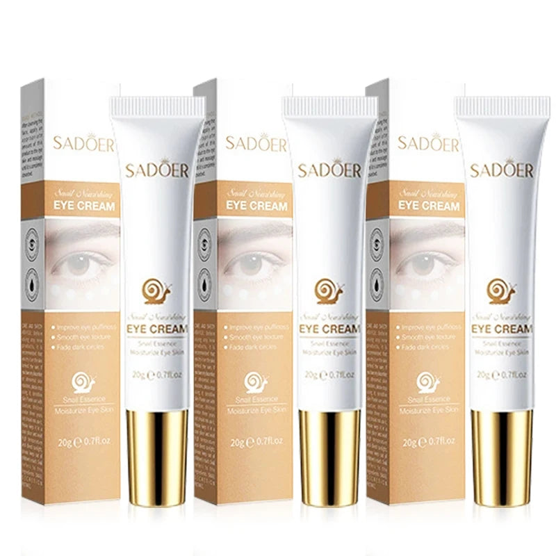 1/2/3pcs SADOER Snail Eye Cream Anti Dark Circles Under The Eyes Remove Eye bags Moisturizing Anti-Aging Eyes Skin Care Products