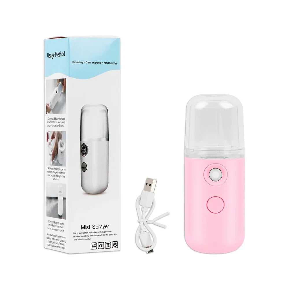 Nano Facial Steamer Facial Mister Portable Face Mister Cool Nano Mist Sprayer for Face Hydrating Sprayer Mini Handy Face Mister