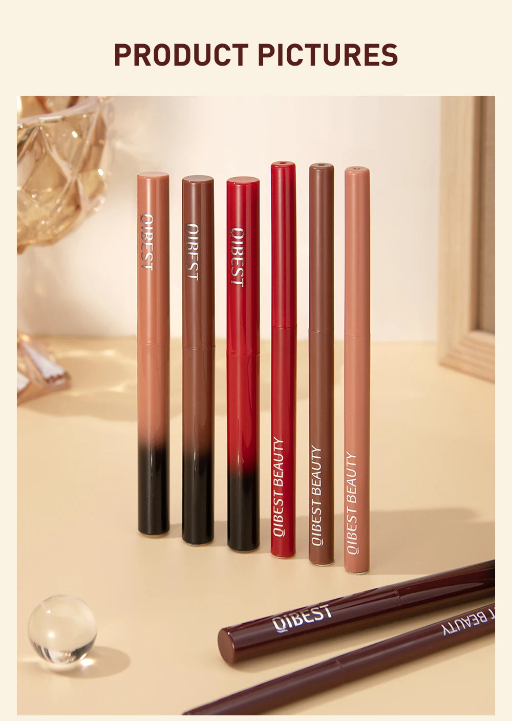 Lipstick Lipliner Pen Set Matte Nude Lip Liner Pencil Waterproof Long Lasting Lipstick Pen Contour Makeup For Women