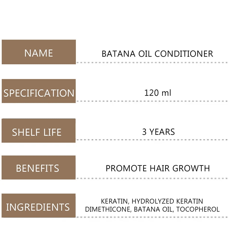 Batana Oil Conditioner 120ml Smooth Hair Essence Moisturizing Repair Hair Strengthening Hair Root Hair Care Hair Growth Healthie