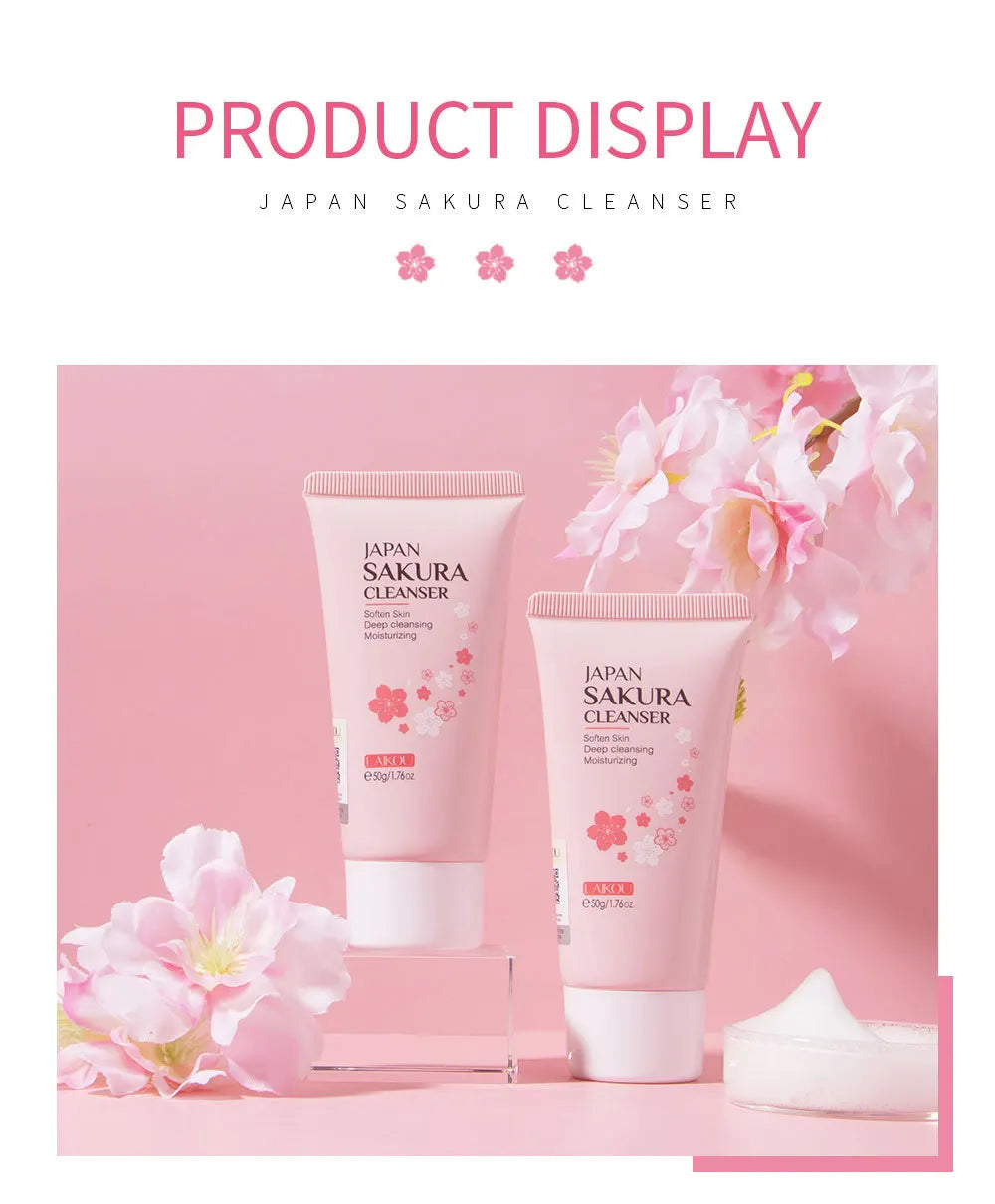 LAIKOU Facial Foaming Cleanser Deeply Cleansing Oil Control Moisturizing Blackhead Removal Skin Care Face Wash Foam Cleanser