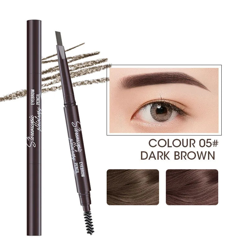 5 Colors Eyebrow Cosmetics Pencil Waterproof Double-headed Eyebrow Tattoo Natural Long Lasting Makeup