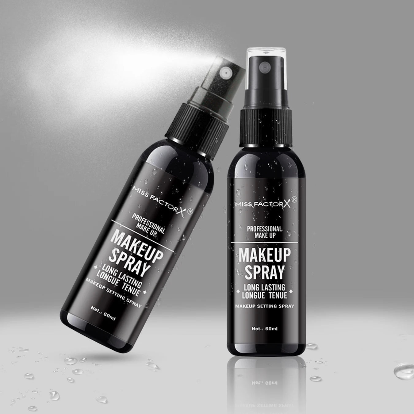 Professional lasting face makeup spray 60ml-waterproof, anti-sweat, oil control, anti-halo dyeing formula